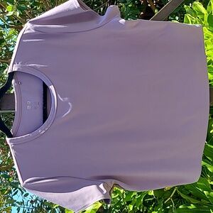 Uniqlo Lavender AIRism Short Sleeve Soft Crop T-Shirt Size XLarge